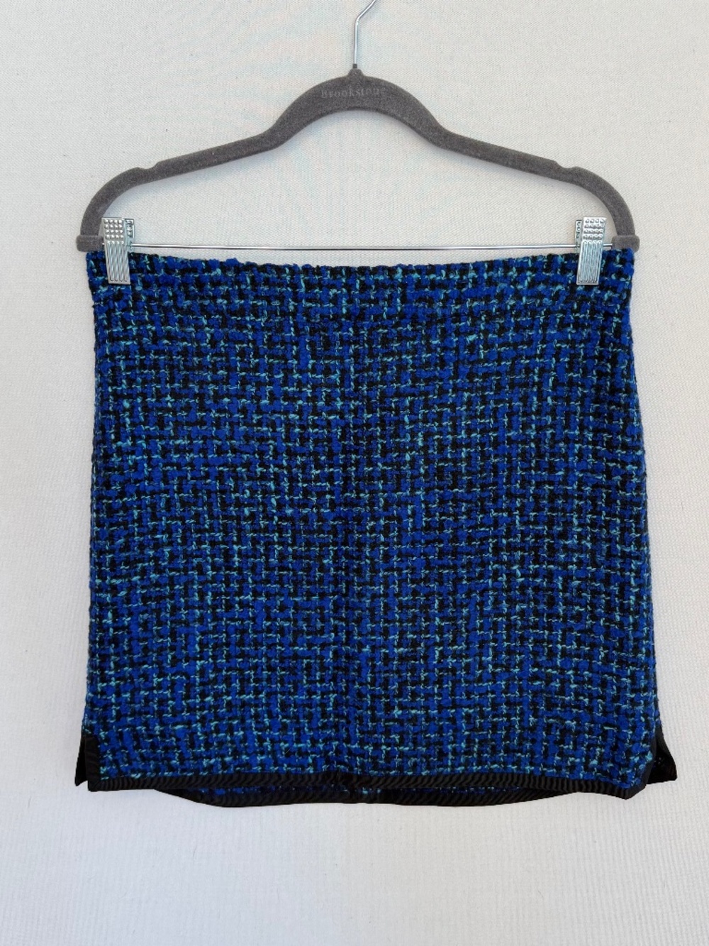 J. Crew Women’s Size 6 Blue Black Knit Tweed Wool Blend Mini Pencil Skirt